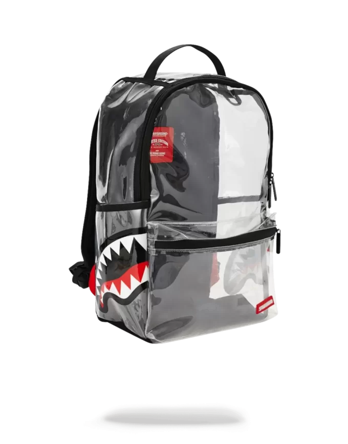 20/20 VISION DOUBLE CARGO SIDE SHARK CLEAR BACKPACK 20/20 VISION DOUBLE CARGO SIDE SHARK CLEAR BACKPACK