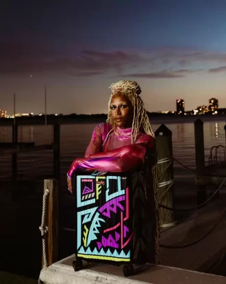 A.I. PATH TO THE FUTURE III HARDSHELL CARRY-ON LUGGAGE – SANDFLOWER COLLAB