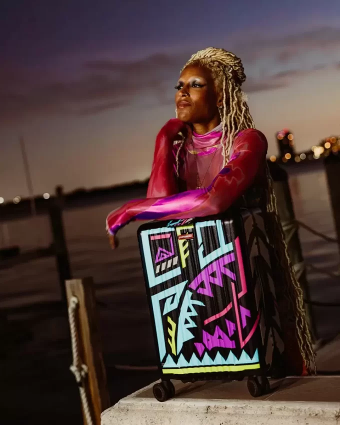 A.I. PATH TO THE FUTURE III HARDSHELL CARRY-ON LUGGAGE – SANDFLOWER COLLAB