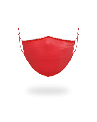 ADULT VERTICAL SHARK (RED) FORM-FITTING FACE MASK