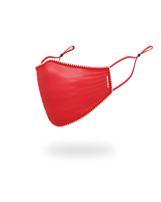 ADULT VERTICAL SHARK (RED) FORM-FITTING FACE MASK