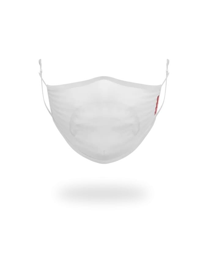 ADULT WHITE ON WHITE SHARK FORM-FITTING FACE MASK