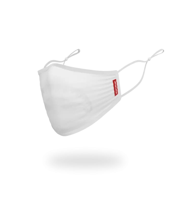 ADULT WHITE ON WHITE SHARK FORM-FITTING FACE MASK