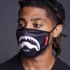 BITE ME SHARK (BLK) POLYESTER FACE MASK