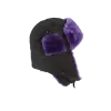 BLACK 3M PURPLE FUR AVIATOR HAT