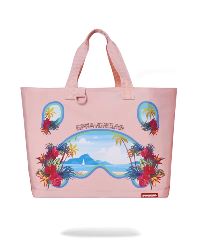 BORA BORA SHARK ISLAND VILLA BEACH TOTE BORA BORA SHARK ISLAND VILLA BEACH TOTE