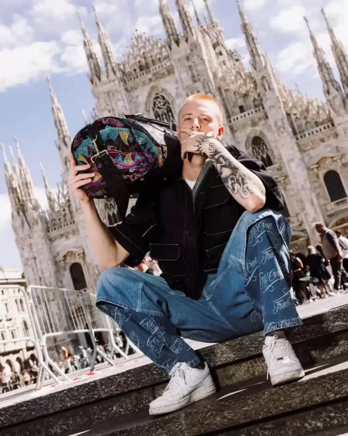 EMBROIDERED DRAGONS DUFFLE