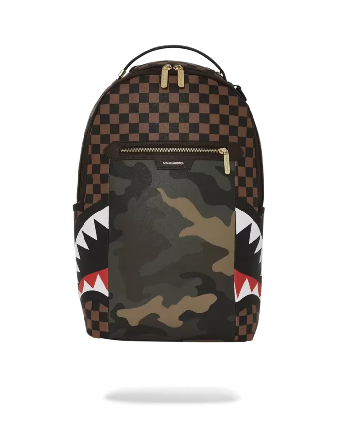 EXTERIOR GOLD ZIP POCKET SHARKS IN PARIS BACKPACK (DLXV)