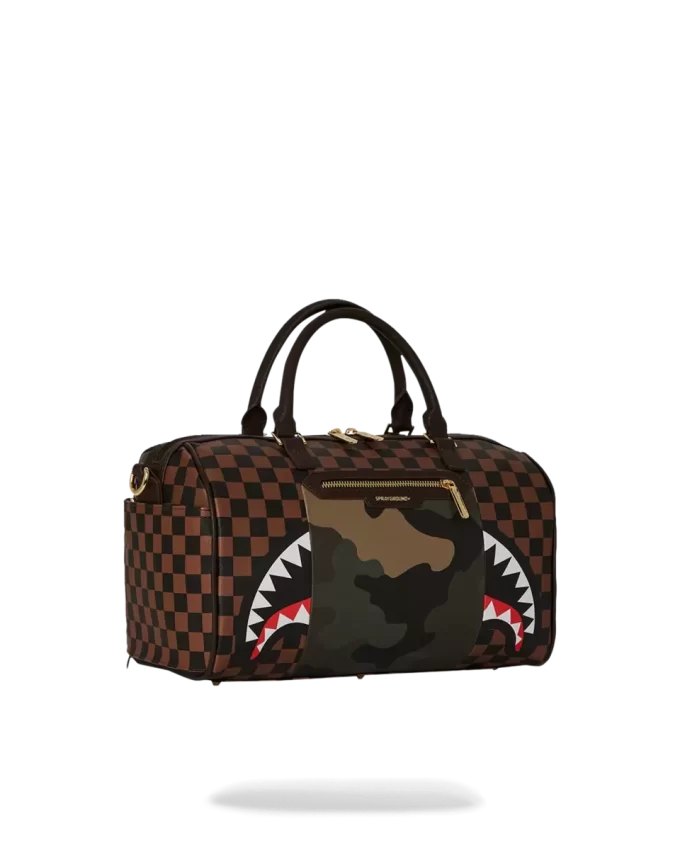EXTERIOR GOLD ZIP POCKET SHARKS IN PARIS MINI DUFFLE EXTERIOR GOLD ZIP POCKET SHARKS IN PARIS MINI DUFFLE