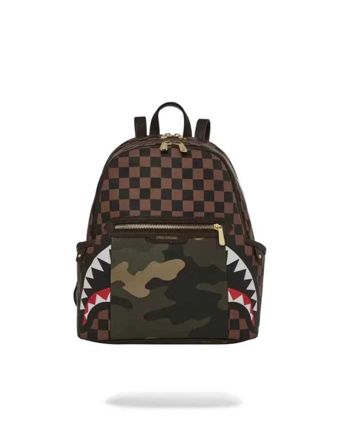EXTERIOR GOLD ZIP POCKET SHARKS IN PARIS SAVAGE BACKPACK