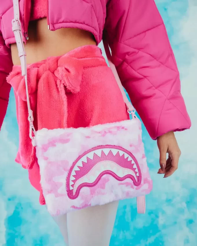 FURRROCIOUS IN PINK CROSSOVER CLUTCH