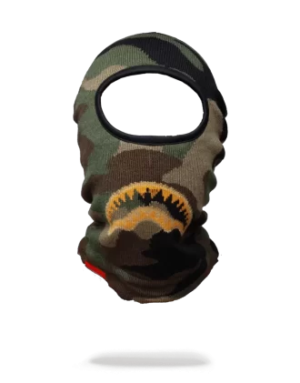 GOLD KNIT SHARK MOUTH SKI MASK