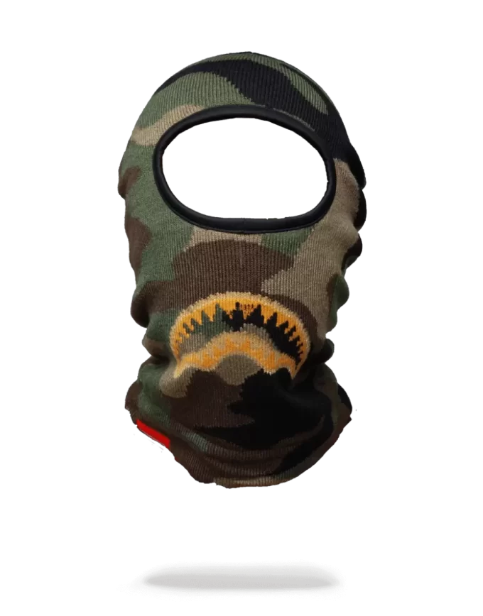 GOLD KNIT SHARK MOUTH SKI MASK
