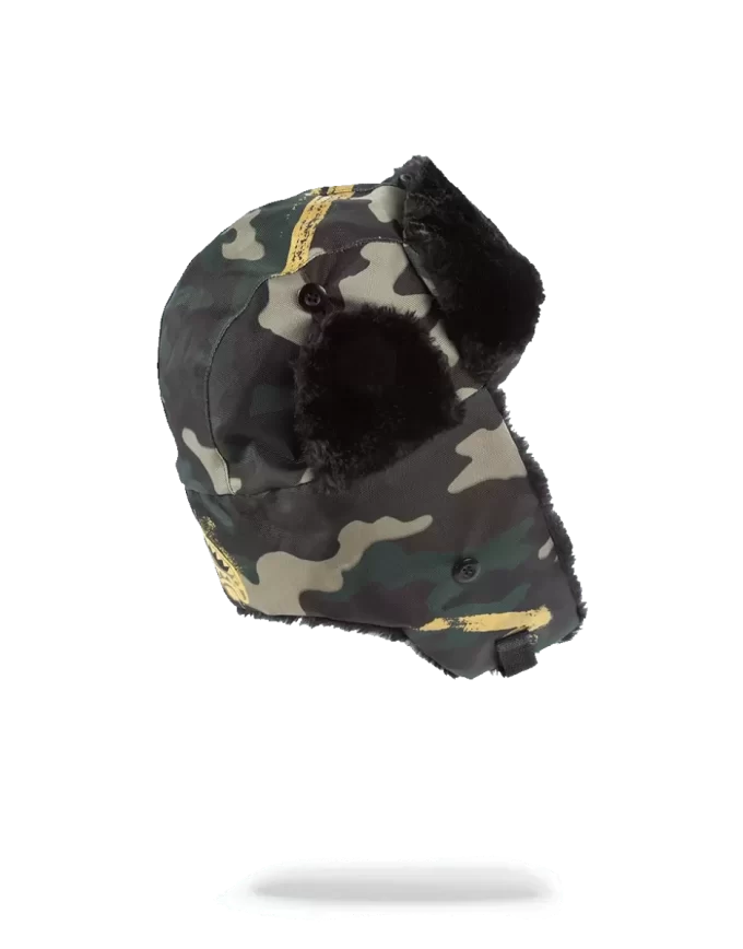 GOLD STENCIL CAMO AVIATOR HAT