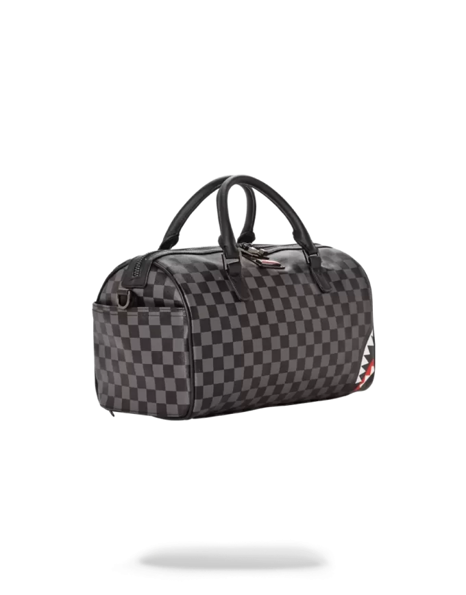 GREY CHECKERED SHARKS IN PARIS MINI DUFFLE