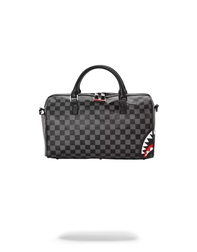 GREY CHECKERED SHARKS IN PARIS MINI DUFFLE