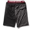 GREY CHECKERED SPLIT CORTO SWIM TRUNKS