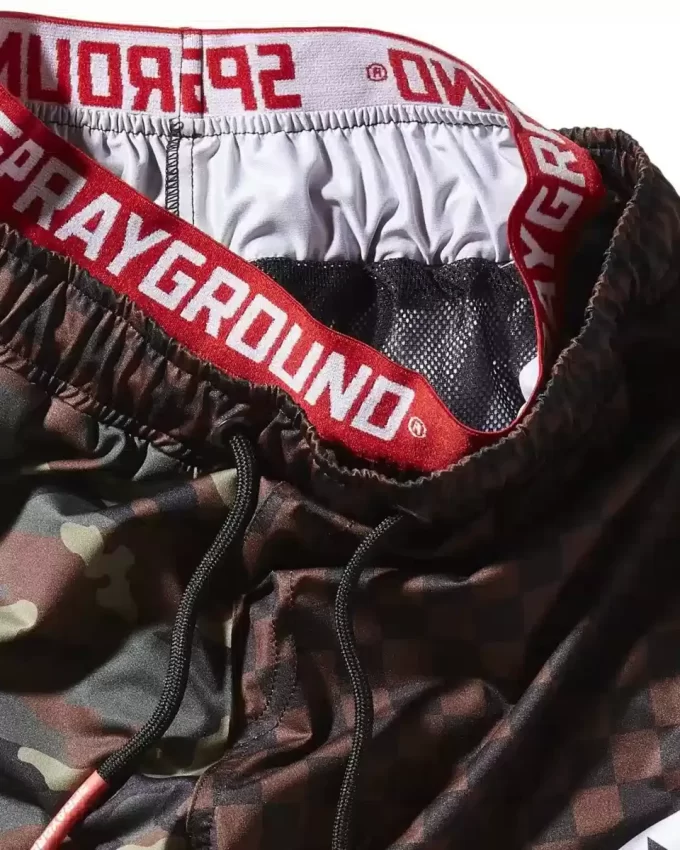 KIDS CHECKS & CAMO SWIM TRUNKS