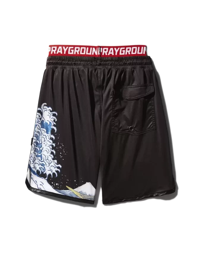 KIDS JAPAN WAVE SWIM TRUNKS (BLACK)