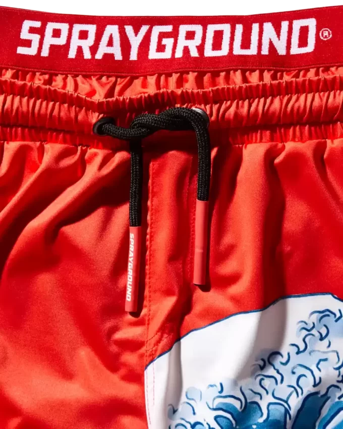 KIDS JAPAN WAVE SWIM TRUNKS (RED)