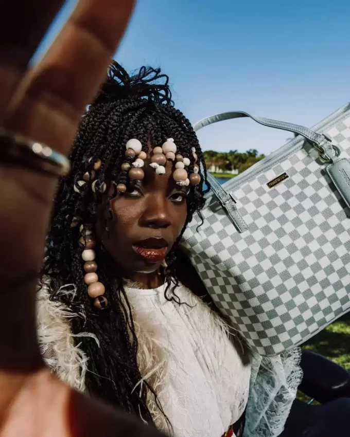 KNIT SHARKS IN PARIS IN CREAM TOTE