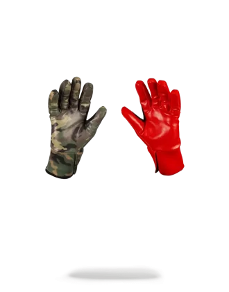 LEFT RED / RIGHT CAMO MONEY DRIPS GLOVES