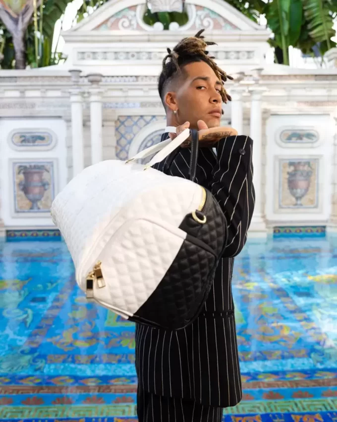 LEVELED UP SPLIT QUILT SHARK DUFFLE