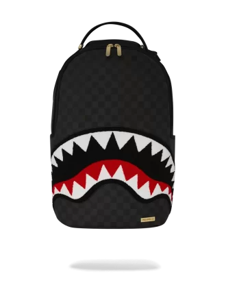 LIGHTS OUT SHARKS IN PARIS CHENILLE SHARK BACKPACK