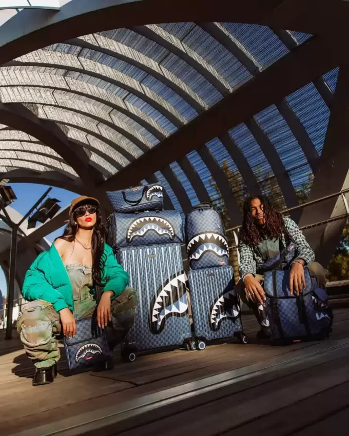 MIDNIGHT MAGIC SHARKS IN PARIS MESSENGER SLING BAG