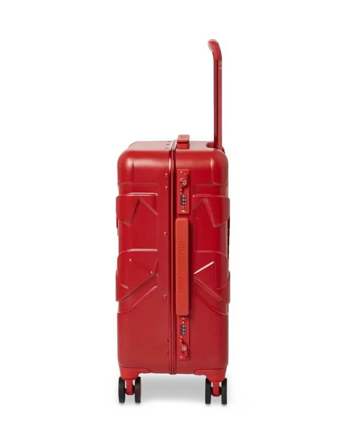 MOLDED SHARKITECTURE RED HARDSHELL CARRY-ON LUGGAGE