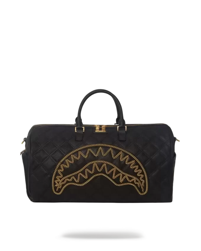 NOIR QUILT GOLD CHAIN SHARK DUFFLE