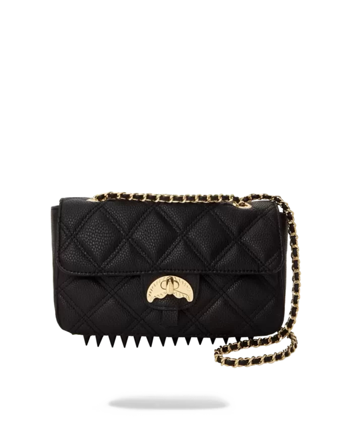 NOIR QUILT GOLD CHAIN SHARK HANDBAG