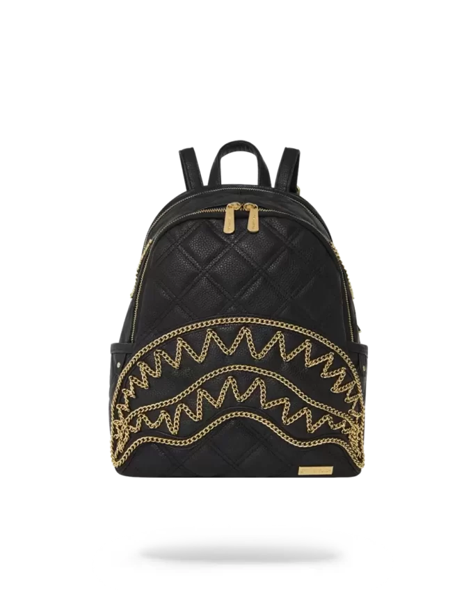 NOIR QUILT GOLD CHAIN SHARK SAVAGE BACKPACK