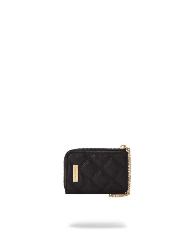 NOIR QUILT GOLD CHAIN SHARK WALLET