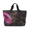 PINK STENCIL SHARK CAMO TOTE