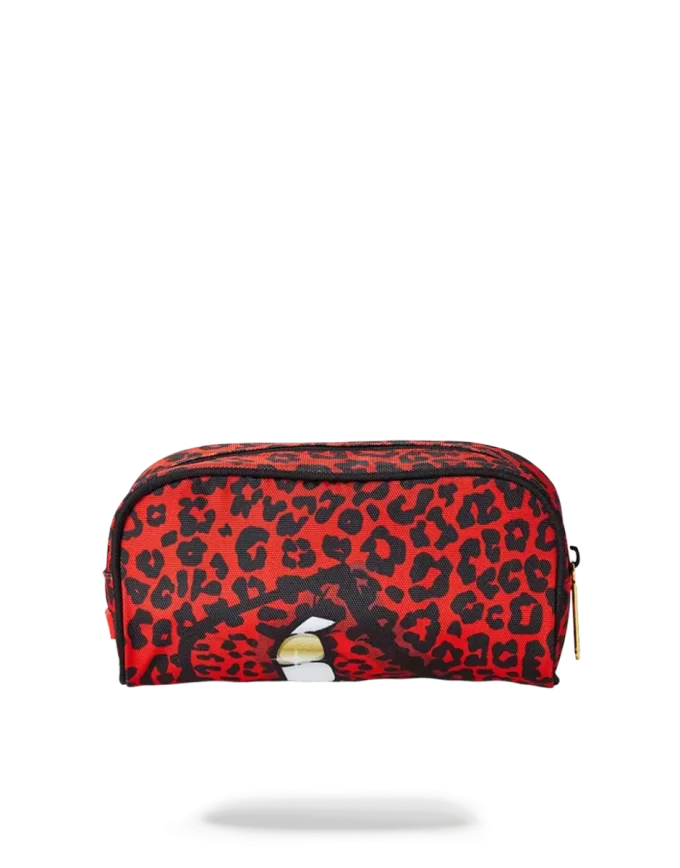 RED LEOPARD LIPS PENCIL CASE