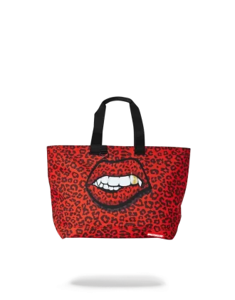 RED LEOPARD LIPS TOTE