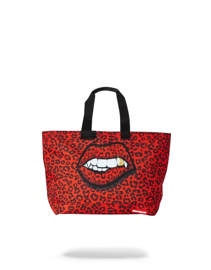 RED LEOPARD LIPS TOTE