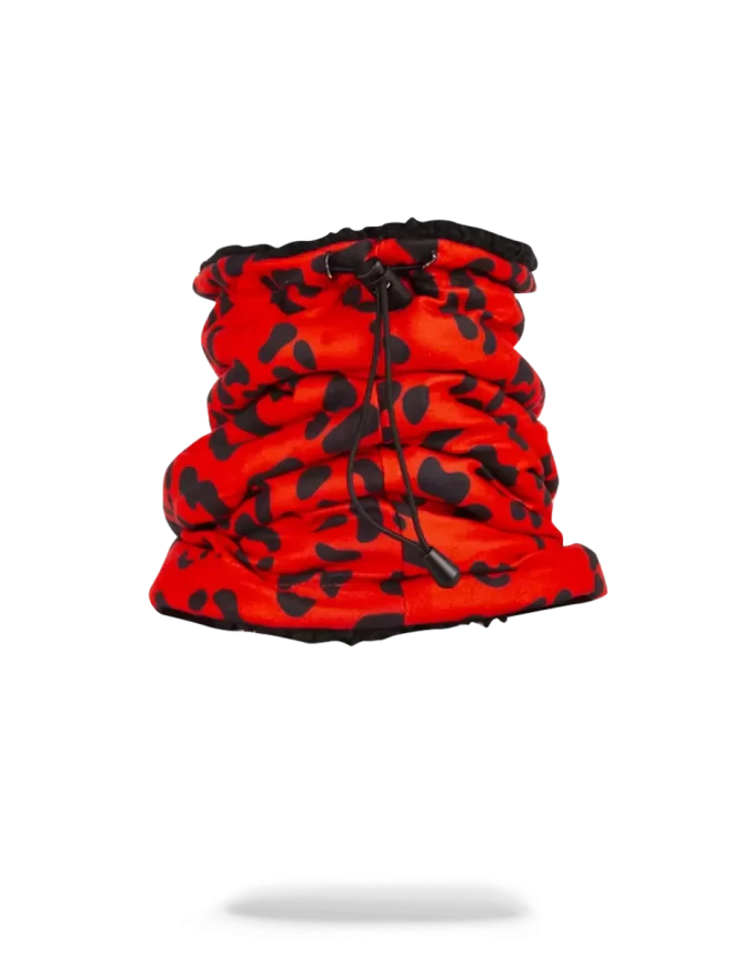 RED LEOPARD NECK WARMER