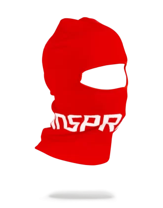 RED SPRAYGROUND LOGO SKI MASK
