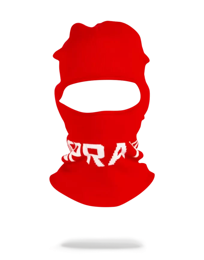 RED SPRAYGROUND LOGO SKI MASK