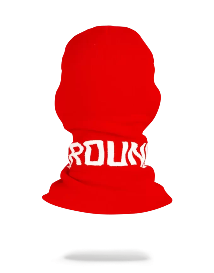 RED SPRAYGROUND LOGO SKI MASK