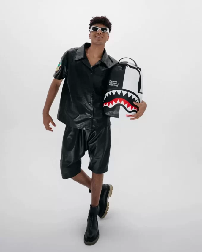 SHARK CENTRAL SPLIT BACKPACK BLK/WHT (DLXV)
