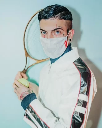 SHARK CHECK (WHITE) FACE MASK