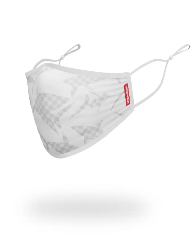 SHARK CHECK (WHITE) FACE MASK