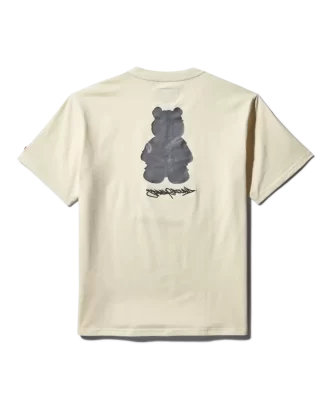 SHORT SLEEVE GRAPHIC MONEY BEAR T-SHIRT (APRICOT)