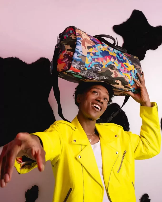 SLICED AND DICED CAMO DUFFLE