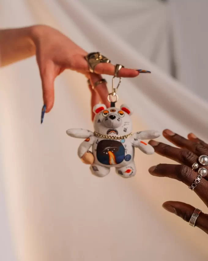 SPACED OUT BEAR KEYCHAIN