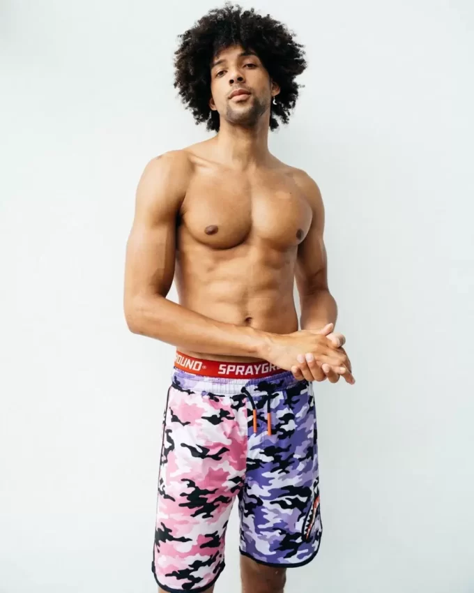 SPLIT CAMO CORTO SWIM TRUNKS SPLIT CAMO CORTO SWIM TRUNKS