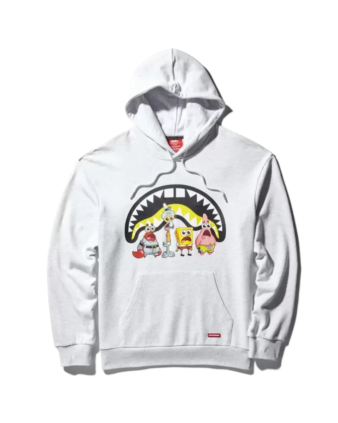 SPONGEBOB CREW SHARK HOODIE (LIGHT GREY)